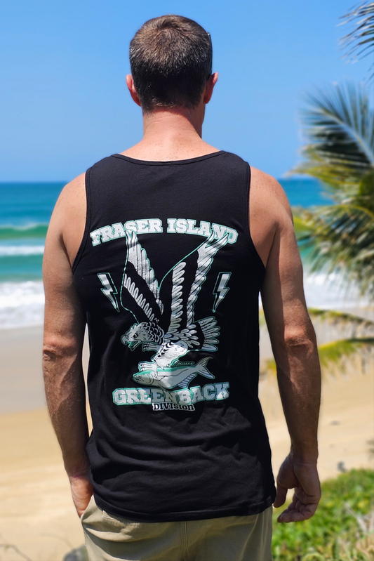 FRASER ISLAND GREENBACK SINGLET - BLACK