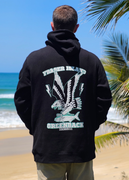 FRASER ISLAND GREENBACK HOODIE - BLACK